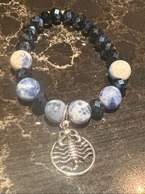 OKO designs scorpion sodalite and crystal stretch bracelet